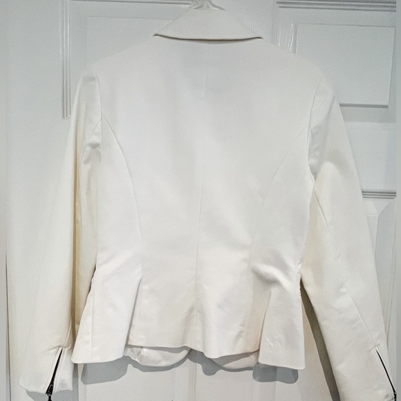 Sandra Augelozzi white cotton blazer, silver buttons, fully lined - Picture 3 of 5